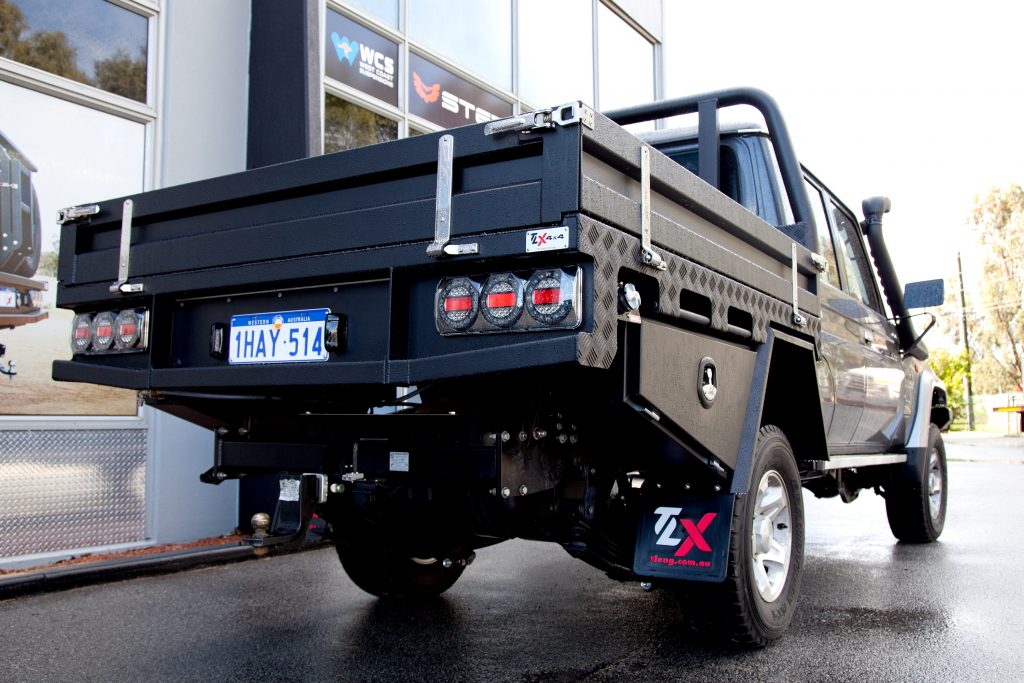 Lifted ute trays for Toyota dual cab Landcruiser 79 series, designed, made and fitted in Perth Western Australia